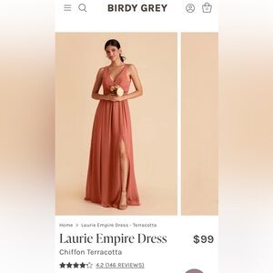 Birdy Grey Laurie Empire Dress: Terracotta
